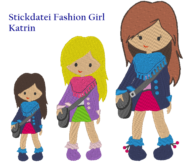 Mädchen Fashion Girl Stickdatei