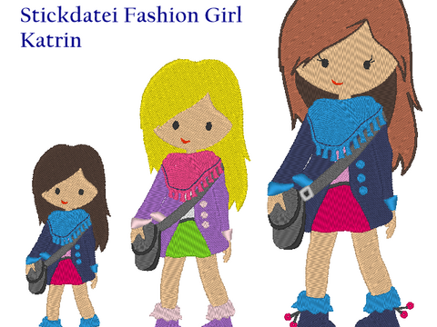Mädchen Fashion Girl Stickdatei