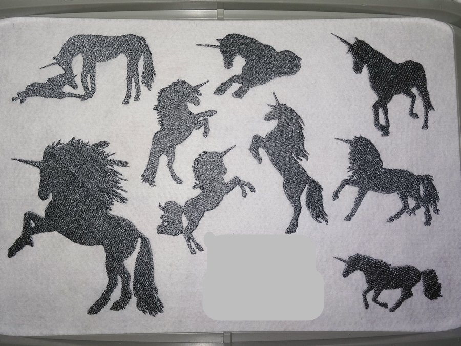 Einhorn Silhouetten Stickdatei - Bild 3