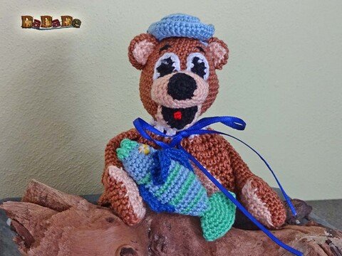 Geschenke-Tasche oder Adventskalender Tiere, Bärni - Bär - gehäkelt von Dadade