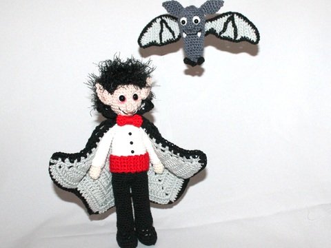 Vampir Vladimir und Fledermaus Flin Häkelanleitung