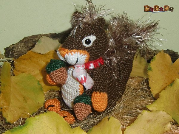Geschenke-Tasche oder Adventskalender Tiere, Eichhörnchen - gehäkelt von Dadade