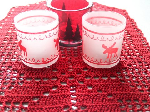 Häkelanleitung Tischläufer Weihnachtsmotive Tannenbaum, Stern, Glocke