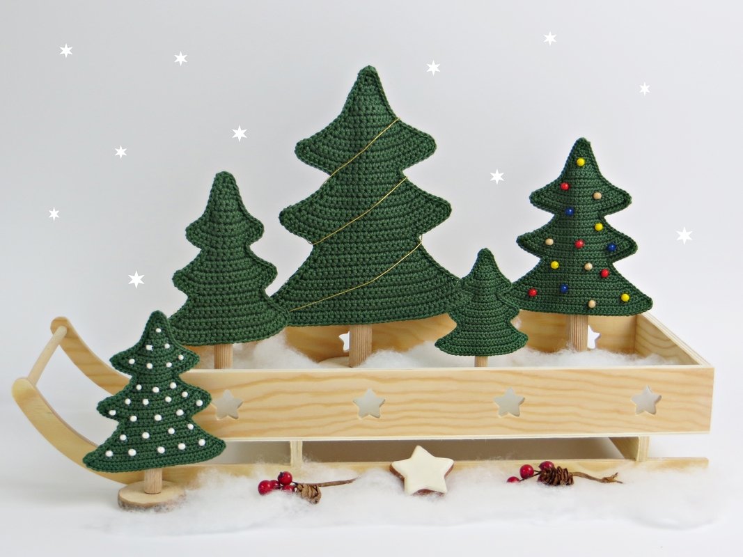 Häkelanleitung - Deko-Weihnachtsbäume - Tannenbäume in verschiedenen Größen