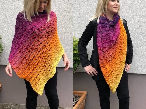 Häkelanleitung 2 in 1 Poncho/Looptuch "Deluxe" - alle Größen