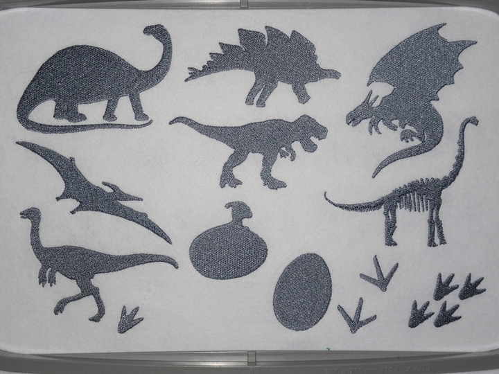 Dino Silhouetten Stickdatei