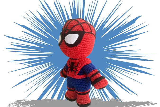 Spiderman Häkelanleitung Amigurumi PDF Deutsch - English
