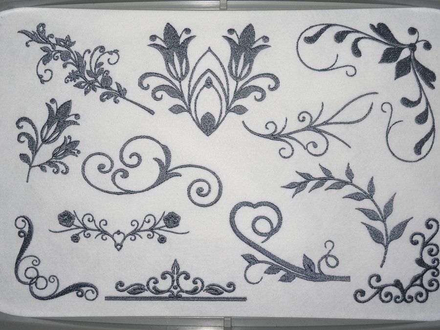 Blumenranken und Schnörkel Stickdatei - Bild 2