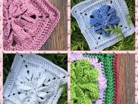 Granny Square - Crocodile Stitch