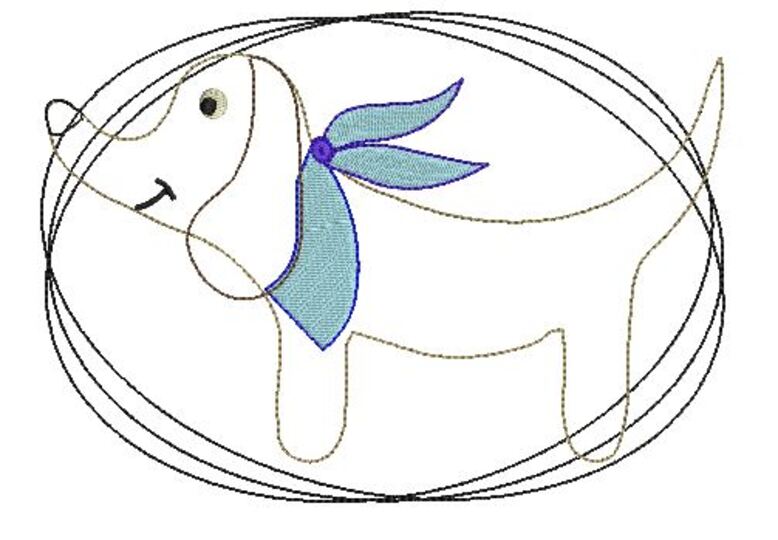 Stickdatei Doodle Dackel für den 13x18cm Rahmen