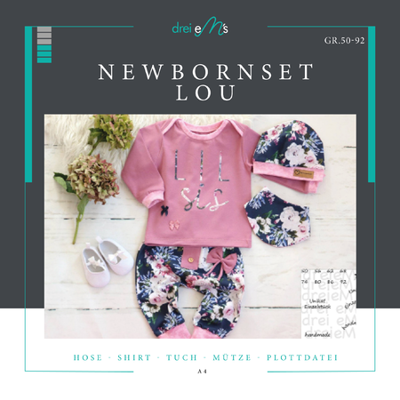 Newborn-Set LOU  Gr. 50-92 icl. gratis Plottdatei