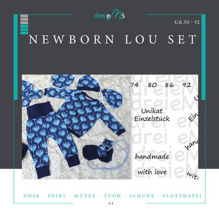 Newborn-Set LOU komplett Gr. 50-92 icl. gratis Plottdatei