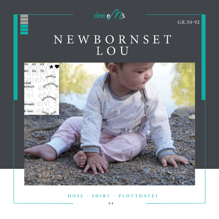 Newborn-Set LOU Hose+Shirt  Gr. 50-92 icl. gratis Plottdatei