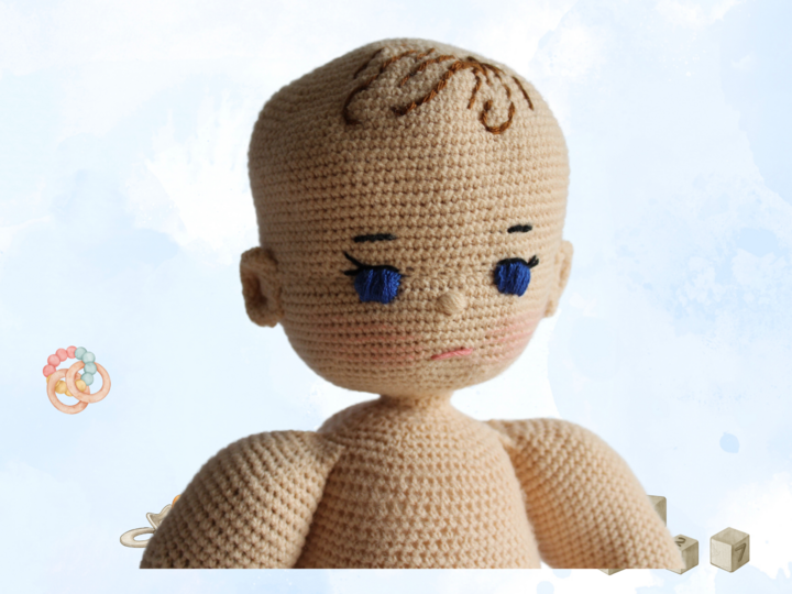 Crochet pattern baby doll Georgia - 13.7 inch tall doll with outfit