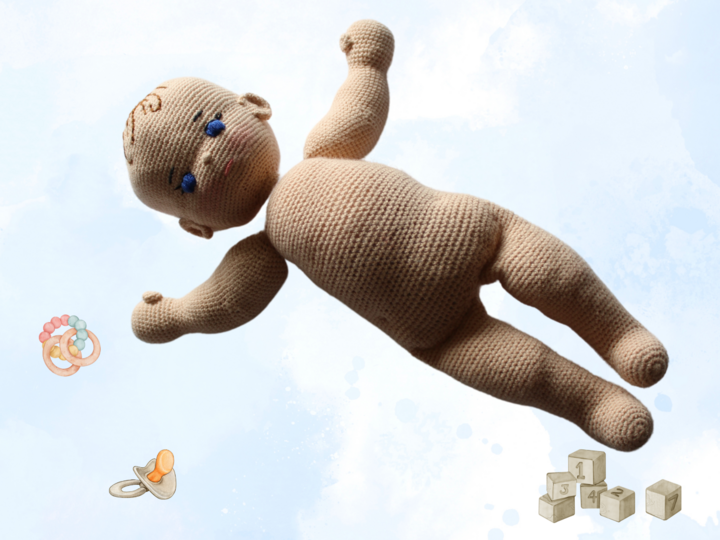 Crochet pattern baby doll Georgia - 13.7 inch tall doll with outfit