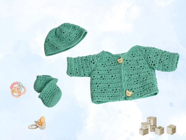 Crochet pattern baby doll Georgia - 13.7 inch tall doll with outfit