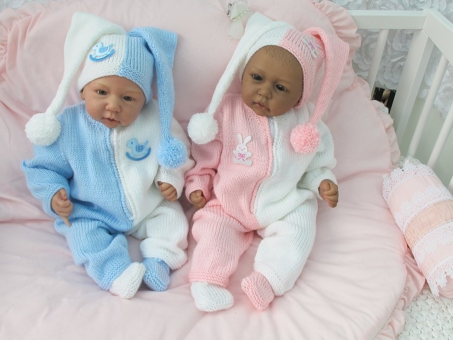 Strickanleitung Babyset Gr. 50 >Baby und Reborn Gr.50 3-teilig