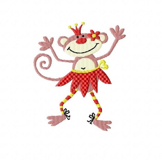 Stickdatei Affendame für den Rahmen 10 cm x 10 cm