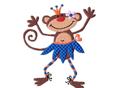 Stickdatei Affendame für den Rahmen 10 cm x 10 cm