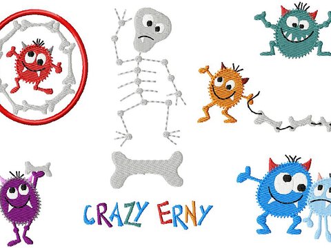Stickdatei "Crazy Erny" Rahmen 10 cm x 10 cm