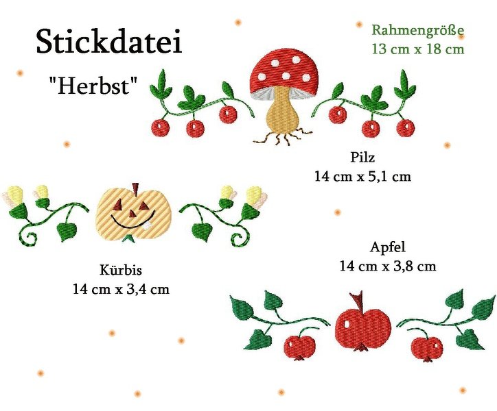 Stickdatei "Ornamente Herbst" in zwei Größen
