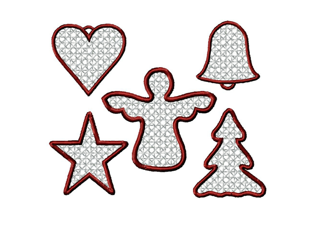 Stickdatei Weihnachten Lace für den Rahmen 10 cm x 10 cm