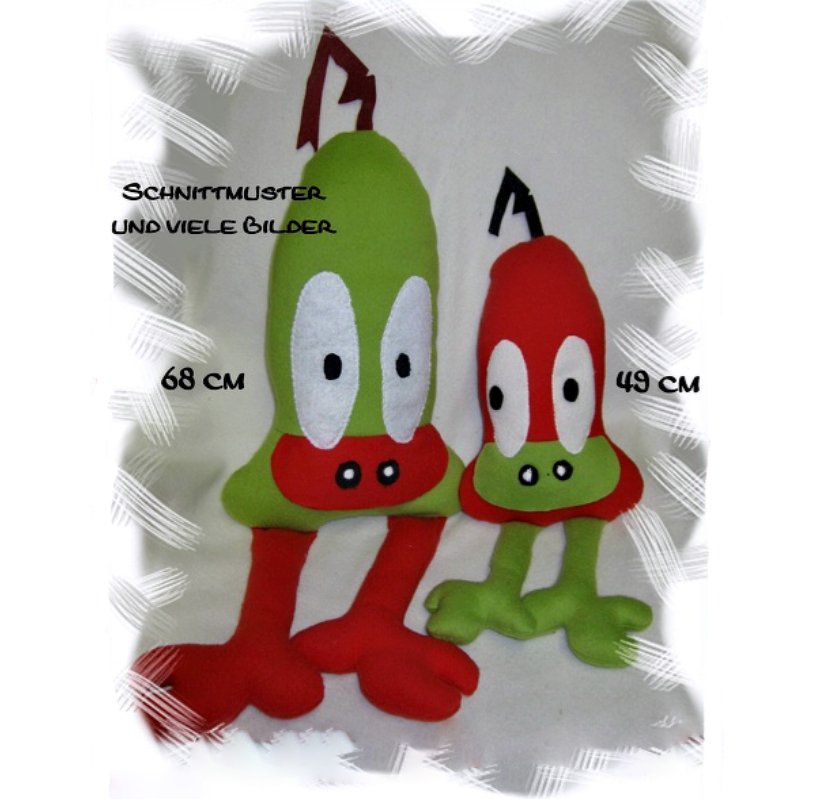 Kuscheltier - Nähanleitung/Schnittmuster in zwei Größen
