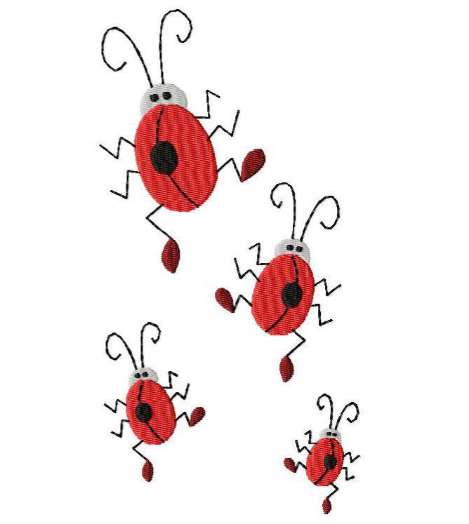 Stickdatei Marienkäfer in 4 Größen für den Rahmen 10 cm x 10 cm - Bild 2