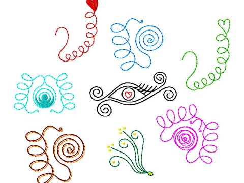 Stickdatei Wirbeleien für den Rahmen 10 cm x 10 cm