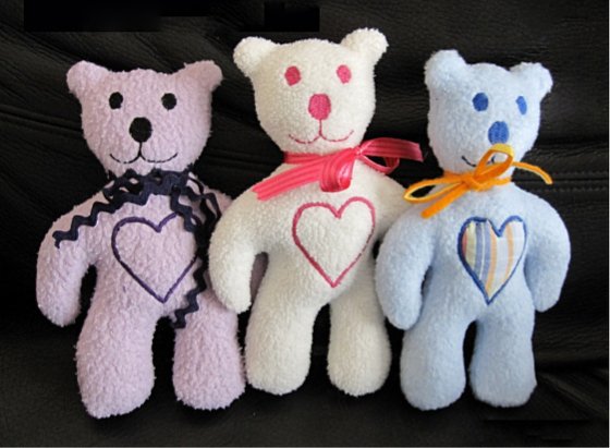 Stickdatei Teddybär ITH für den Rahmen 13 cm x 18 cm