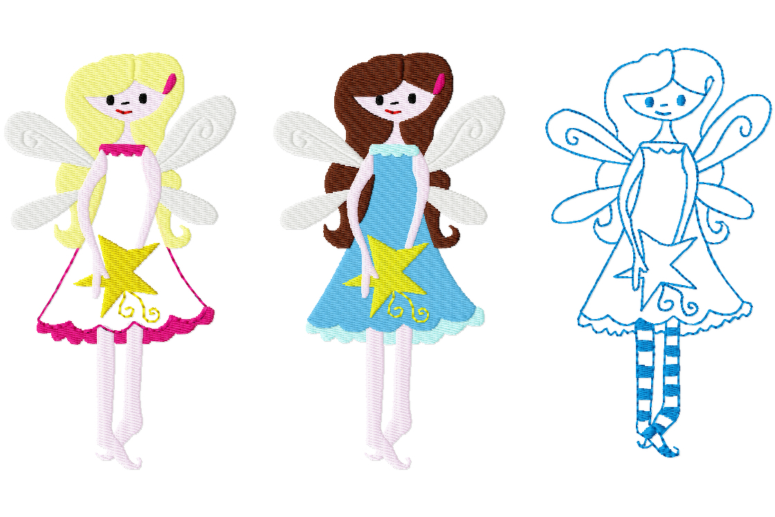 Stickdatei "SternenElfe“ in zwei Größen