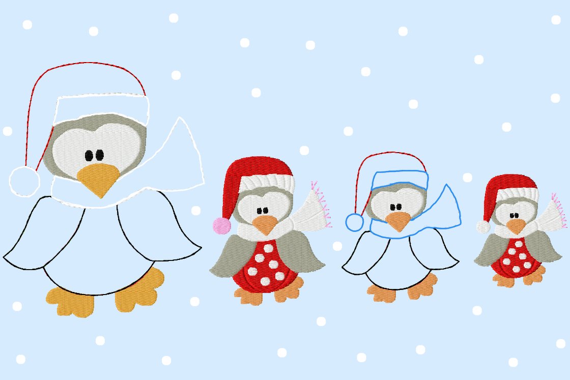 Stickdatei "WinterPinguine“