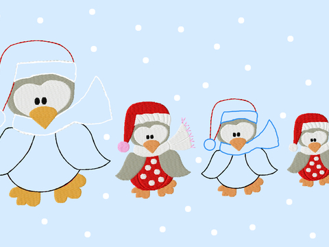 Stickdatei "WinterPinguine“