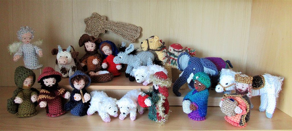 Häkelanleitung Figuren für die Weihnachtskrippe:  Maria, Josef, Jesus, Ochse, Esel, Weihnachtsstern - Bild 5