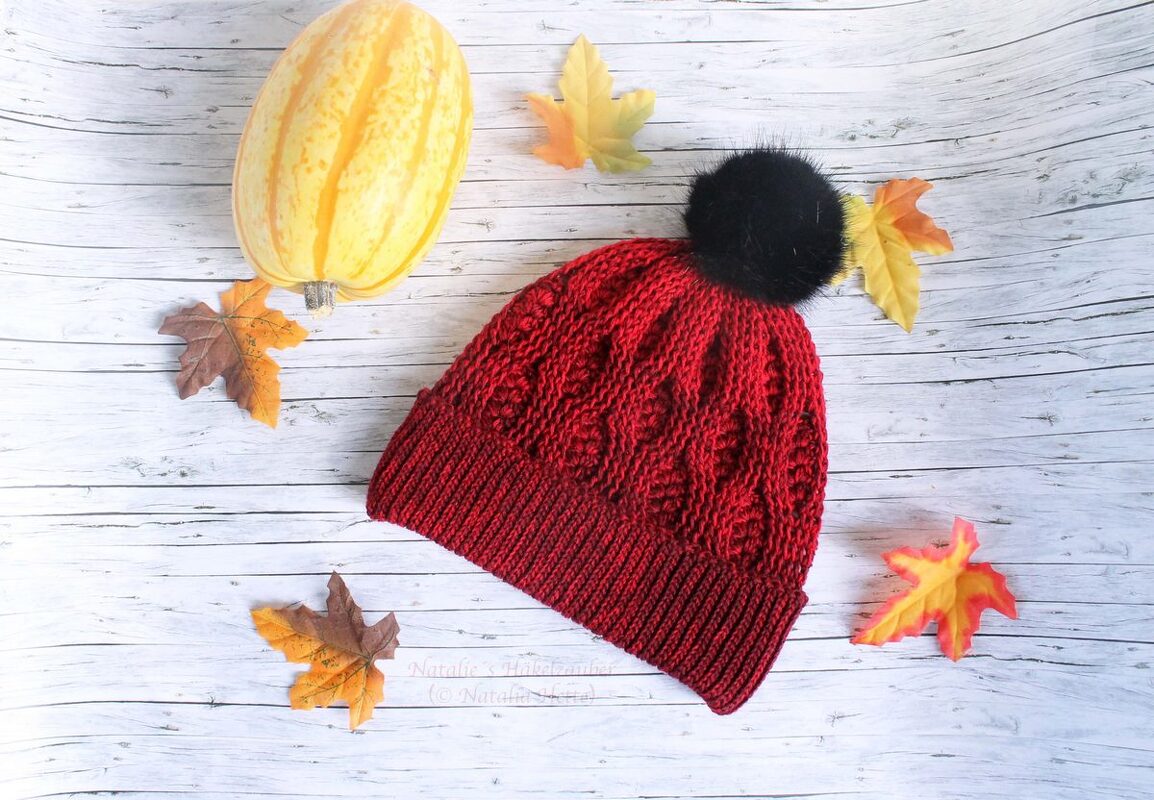 Warm hat "Autumn" (all sizes, relief pattern) - Image 2