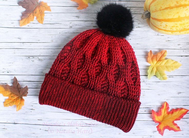 Warm hat "Autumn" (all sizes, relief pattern)