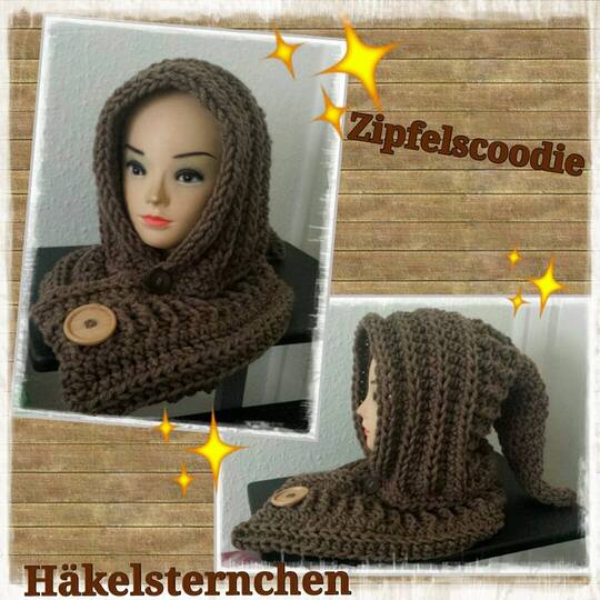 Häkelanleitung im PDF Format - Scoodie bzw Zipfelscoodie - alle Größen