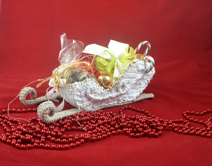 Schlittenwagen * Weihnachtsdeko * Geschenk * Häkelanleitung