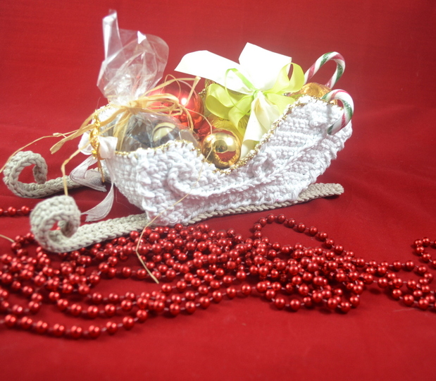 Schlittenwagen * Weihnachtsdeko * Geschenk * Häkelanleitung