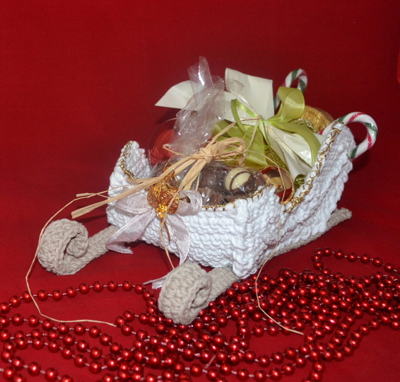 Schlittenwagen * Weihnachtsdeko * Geschenk * Häkelanleitung