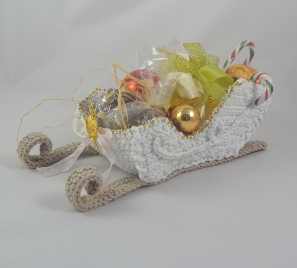 Schlittenwagen * Weihnachtsdeko * Geschenk * Häkelanleitung