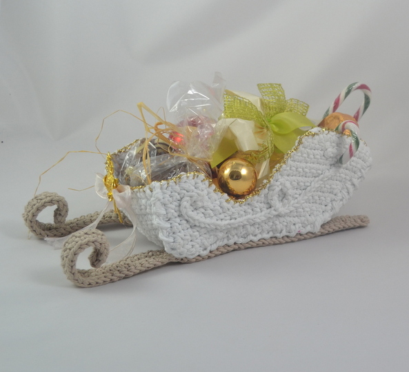 Schlittenwagen * Weihnachtsdeko * Geschenk * Häkelanleitung