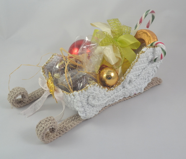 Schlittenwagen * Weihnachtsdeko * Geschenk * Häkelanleitung