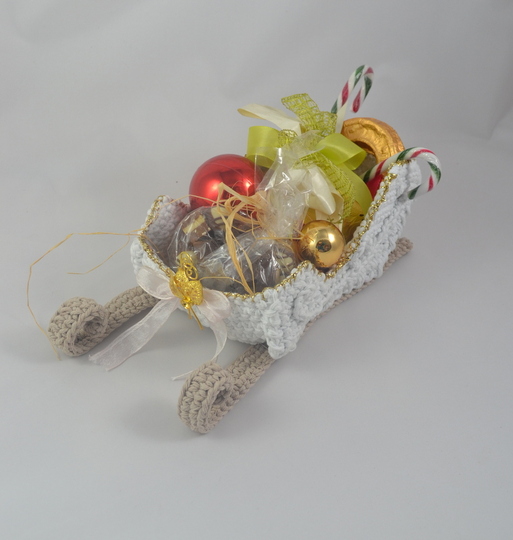 Schlittenwagen * Weihnachtsdeko * Geschenk * Häkelanleitung