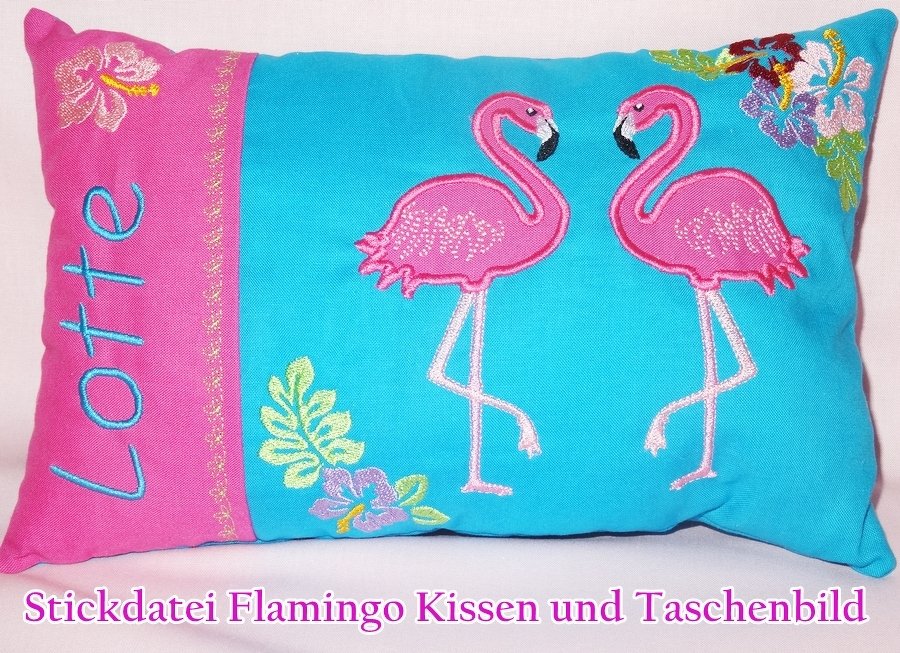 Flamingo Taschenmotiv + Kissen ITH