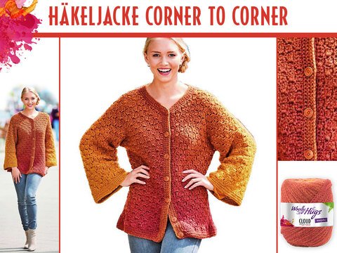HÄKELJACKE CORNER TO CORNER
