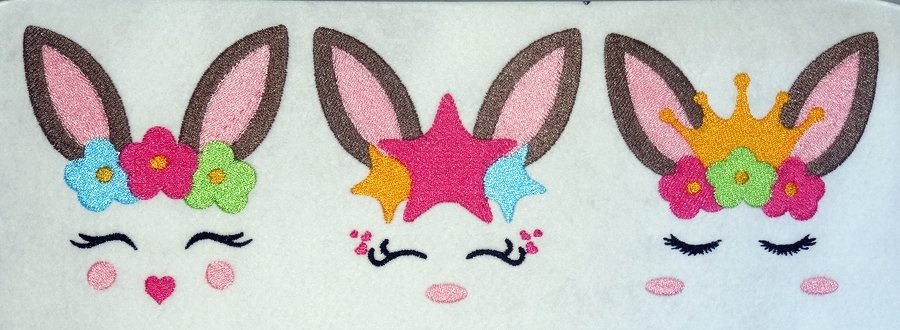 Hasen Gesichter Stickdatei - Bild 4