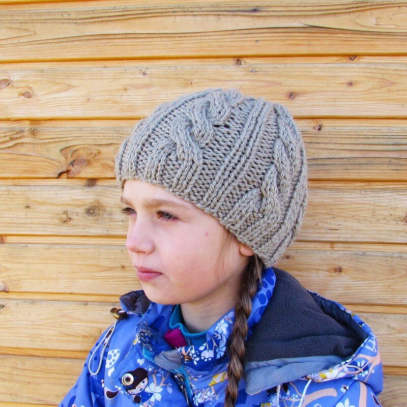 Beanie hat, knitting pattern, size for toddler, child, adult. - Image 3