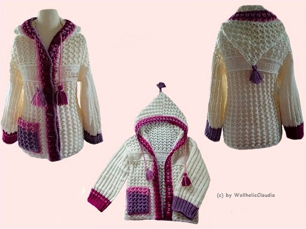 Häkelanleitung Jacke "Herbststurm" Alle Größen - Bild 5