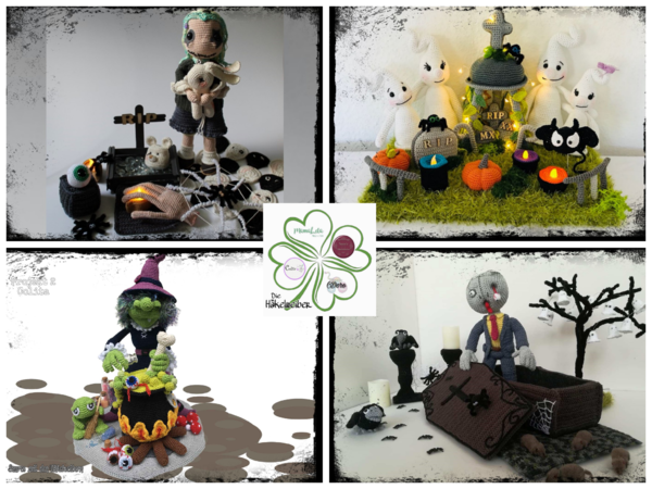 Trick or Treat - Zombie Waldemar with tree and raven - crochet pattern